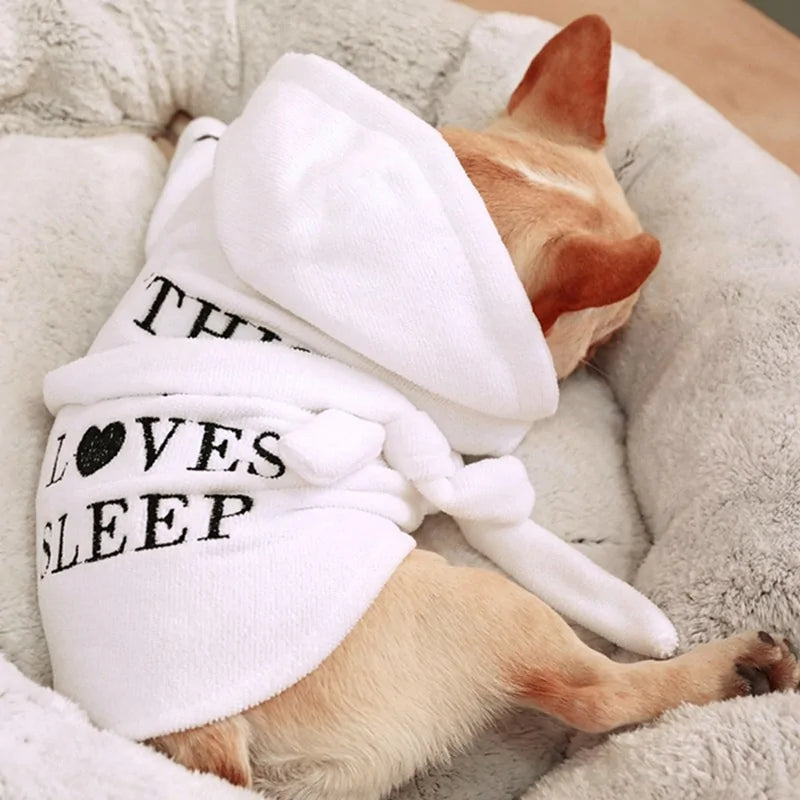 "Dog Loves Sleep" Bathrobe - Poshful Pups