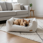 Burrow Dog Bed - Ivory - French Bulldog lifestyle