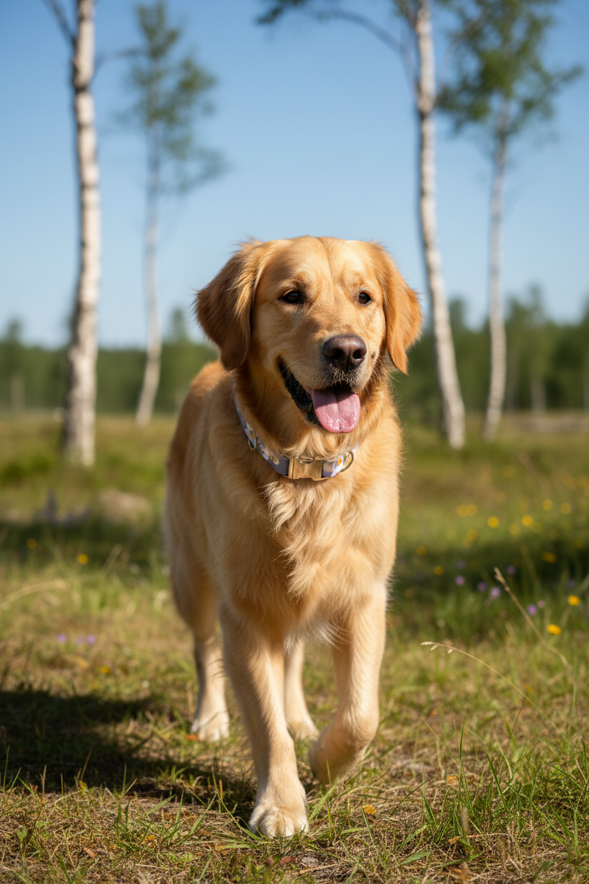 Pâquerette Waterproof Dog Collar - lifestyle shot
