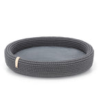 Lukko dog basket in anthracite — oval handwoven cotton rope pet bed 