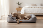 Stone — Scandinavian bedroom, weimaraner
